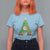 Funny Xmas Cat T Shirt For Women What? Cat Pushing Christmas Tree Mischievous Cat Lover - Wonder Print Shop