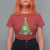 Funny Xmas Cat T Shirt For Women What? Cat Pushing Christmas Tree Mischievous Cat Lover - Wonder Print Shop