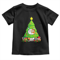 Funny Xmas Cat Toddler T Shirt What? Cat Pushing Christmas Tree Mischievous Cat Lover