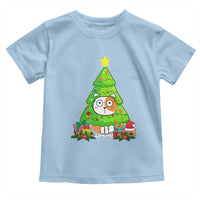 Funny Xmas Cat Toddler T Shirt What? Cat Pushing Christmas Tree Mischievous Cat Lover