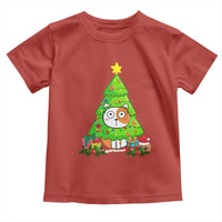 Funny Xmas Cat Toddler T Shirt What? Cat Pushing Christmas Tree Mischievous Cat Lover