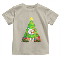 Funny Xmas Cat Toddler T Shirt What? Cat Pushing Christmas Tree Mischievous Cat Lover