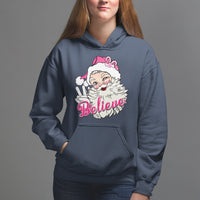 Believe Christmas Vintage Pink Santa Claus Hoodie - Wonder Print Shop