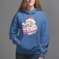 Believe Christmas Vintage Pink Santa Claus Hoodie - Wonder Print Shop