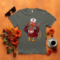 Turkey Nurse Thanksgiving Stethoscope Syringe T Shirt - Wonder Print Shop