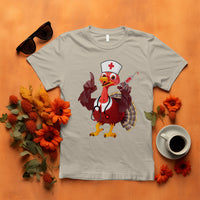 Turkey Nurse Thanksgiving Stethoscope Syringe T Shirt - Wonder Print Shop