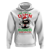 Christmas Harris Walz Hoodie Funny Santa Cat Mind Your Own Damn Business