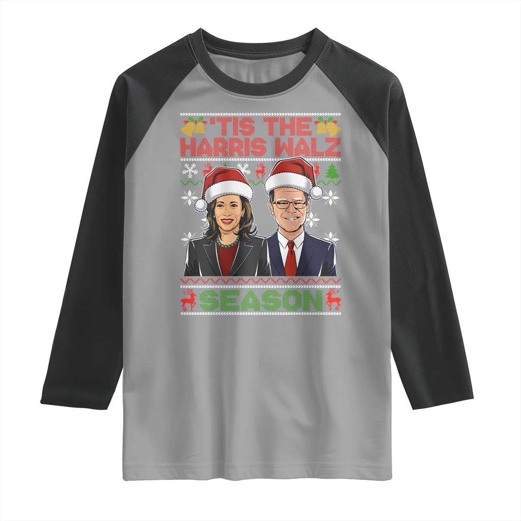 Christmas 'Tis The Harris Walz Season Raglan Shirt