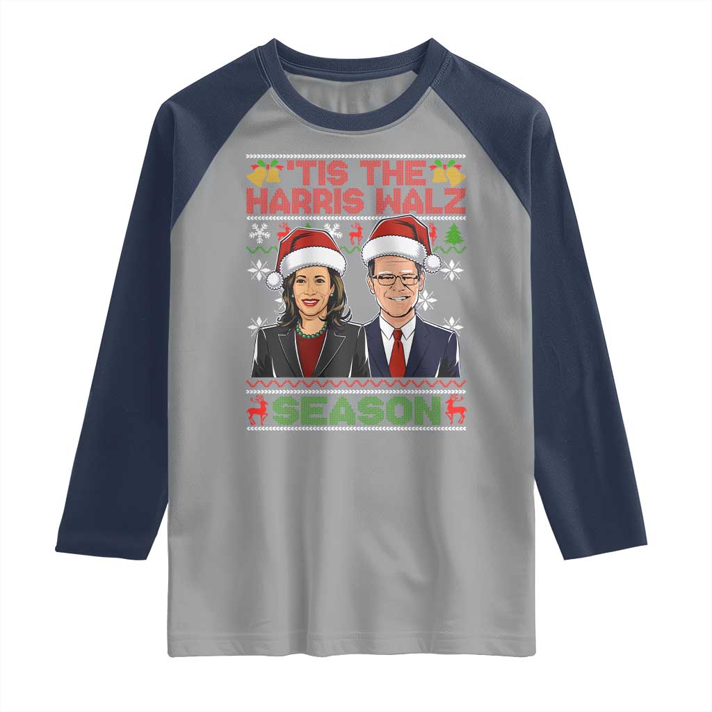 Christmas 'Tis The Harris Walz Season Raglan Shirt