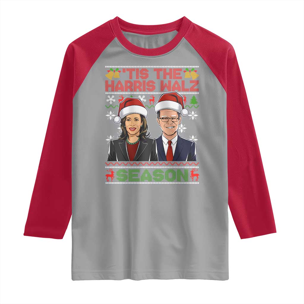 Christmas 'Tis The Harris Walz Season Raglan Shirt