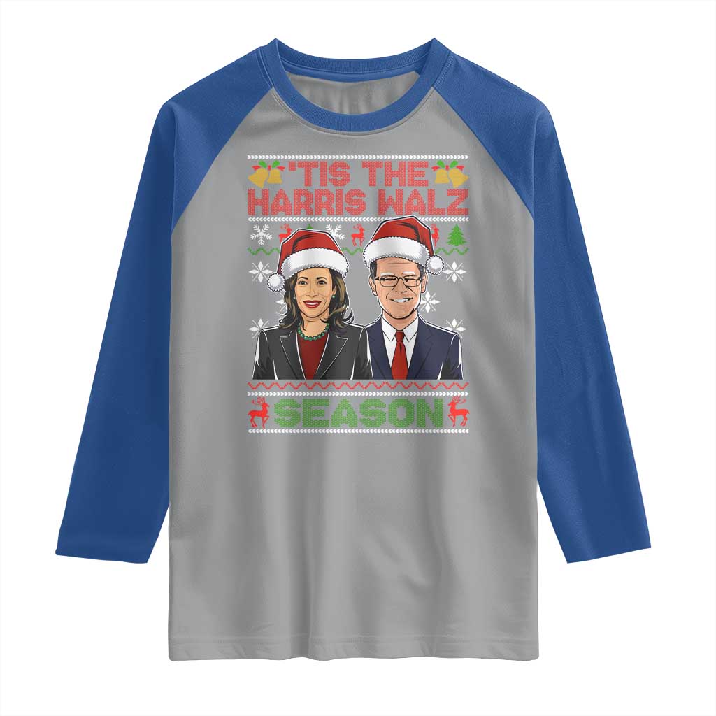 Christmas 'Tis The Harris Walz Season Raglan Shirt