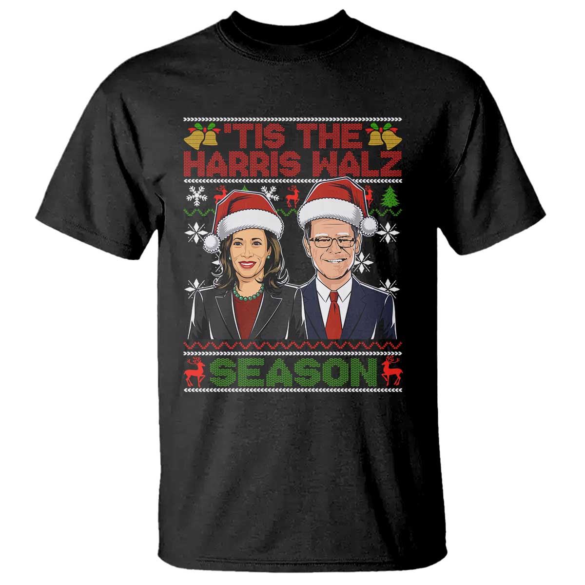 Christmas 'Tis The Harris Walz Season T Shirt - Wonder Print Shop
