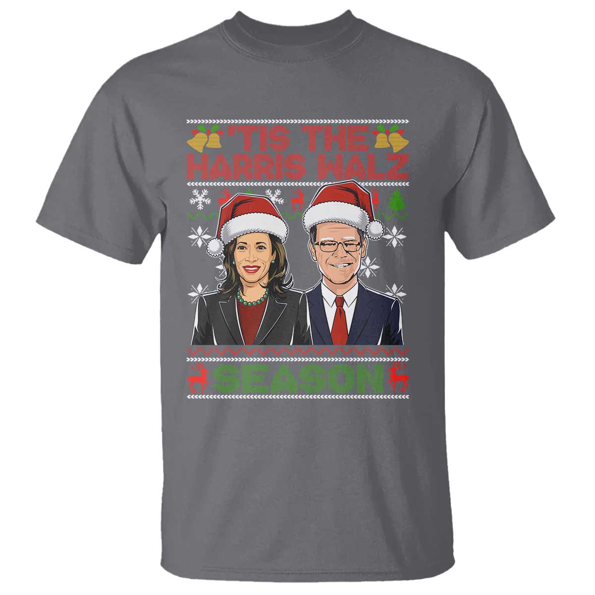 Christmas 'Tis The Harris Walz Season T Shirt - Wonder Print Shop