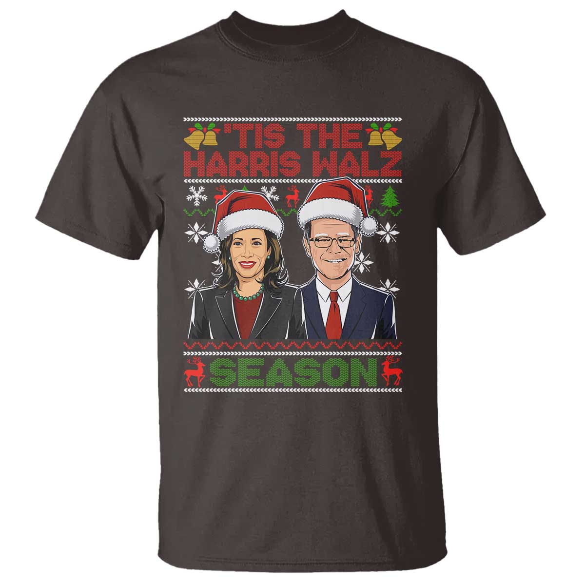 Christmas 'Tis The Harris Walz Season T Shirt - Wonder Print Shop