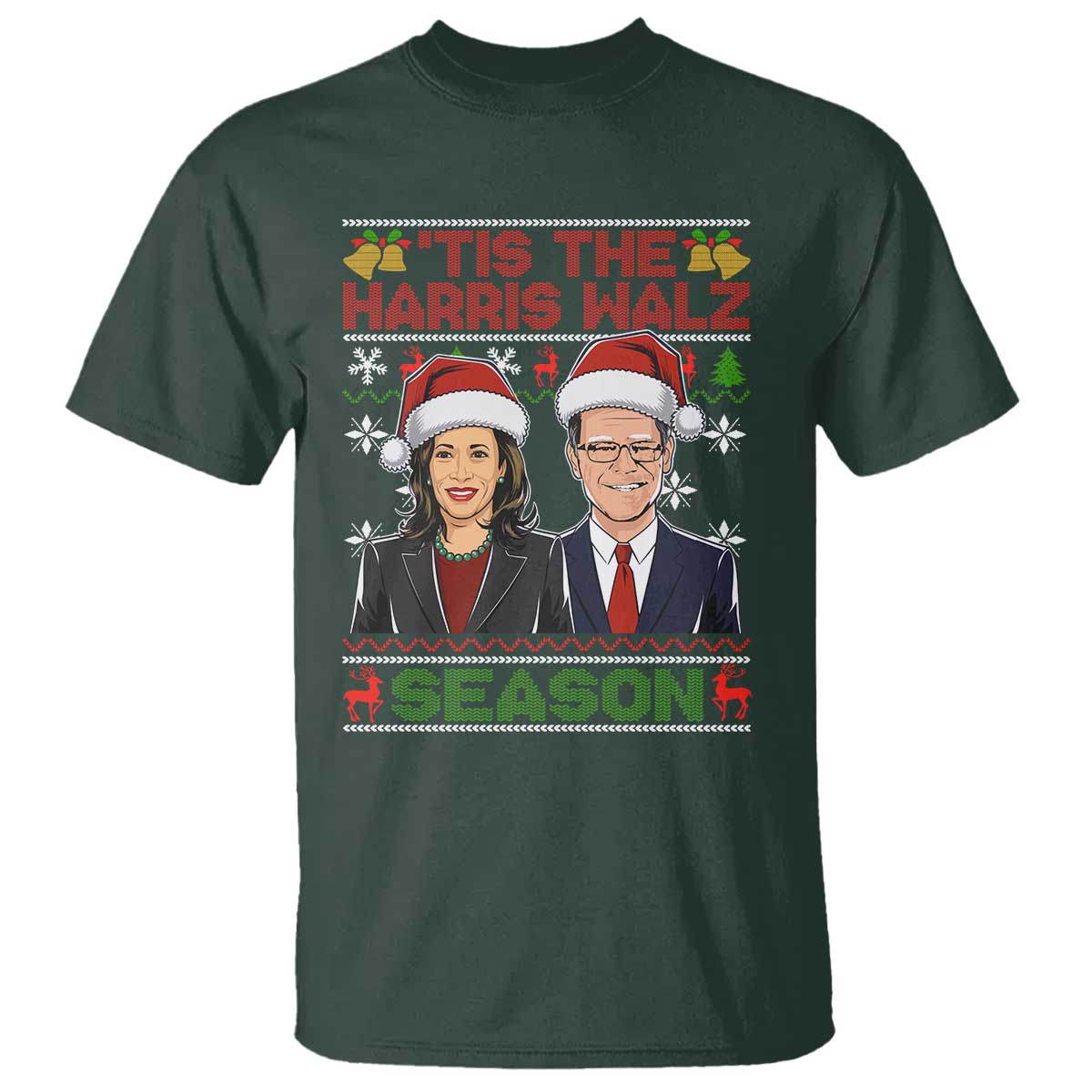 Christmas 'Tis The Harris Walz Season T Shirt - Wonder Print Shop