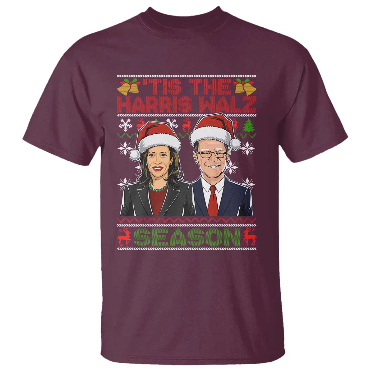 Christmas 'Tis The Harris Walz Season T Shirt - Wonder Print Shop