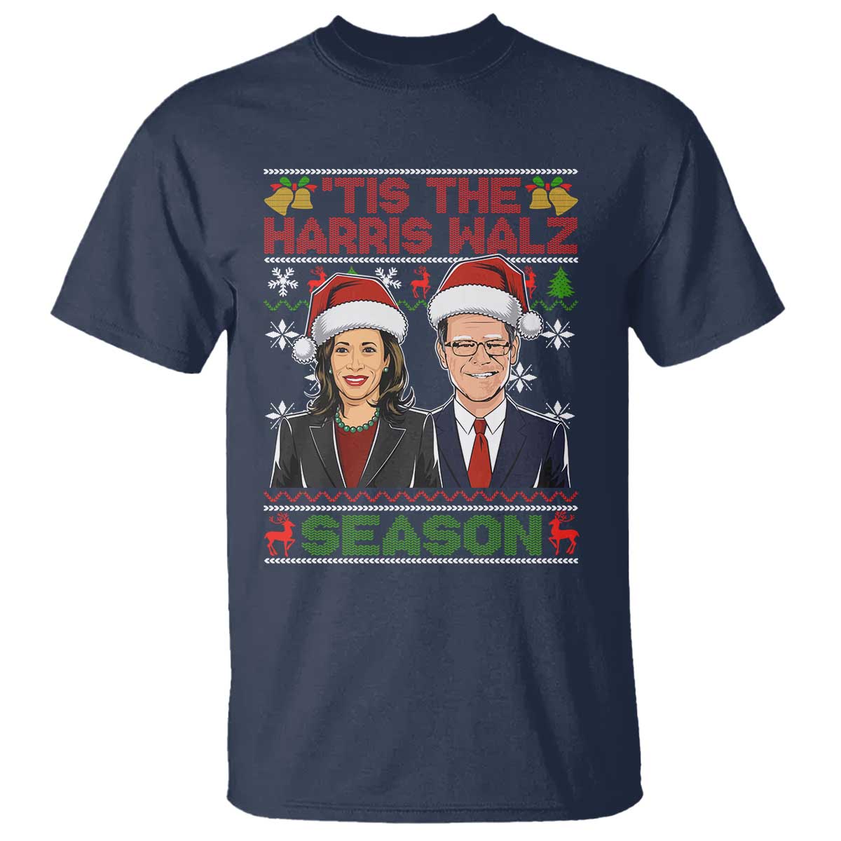 Christmas 'Tis The Harris Walz Season T Shirt - Wonder Print Shop