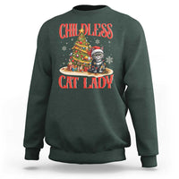 Christmas Childless Cat Lady Sweatshirt Funny Cat Christmas Light Tree - Wonder Print Shop