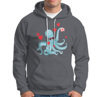 Valentine's Day Hoodie Octopus With Heart Balloons Cute Love Letter - Wonder Print Shop