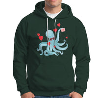 Valentine's Day Hoodie Octopus With Heart Balloons Cute Love Letter - Wonder Print Shop