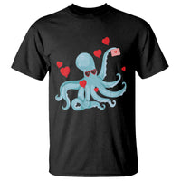 Valentine's Day T Shirt Octopus With Heart Balloons Cute Love Letter - Wonder Print Shop