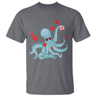 Valentine's Day T Shirt Octopus With Heart Balloons Cute Love Letter - Wonder Print Shop