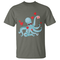 Valentine's Day T Shirt Octopus With Heart Balloons Cute Love Letter - Wonder Print Shop