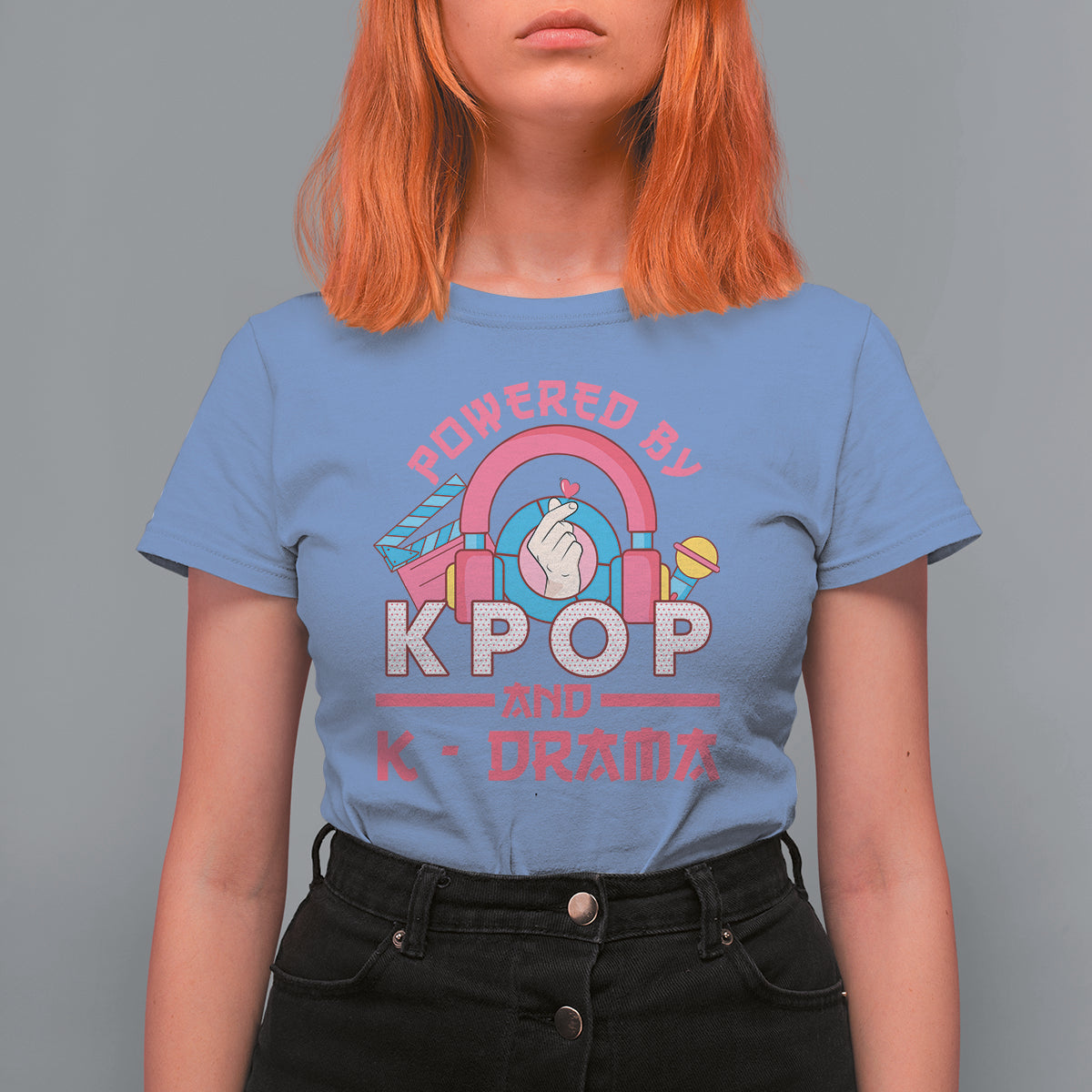 Powered by K-pop and K-Drama Korena Lover T Shirt For Women - Wonder Print Shop