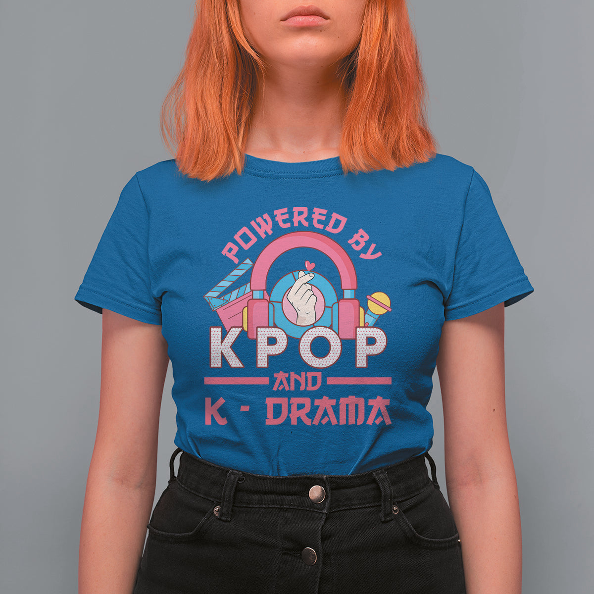 Powered by K-pop and K-Drama Korena Lover T Shirt For Women - Wonder Print Shop