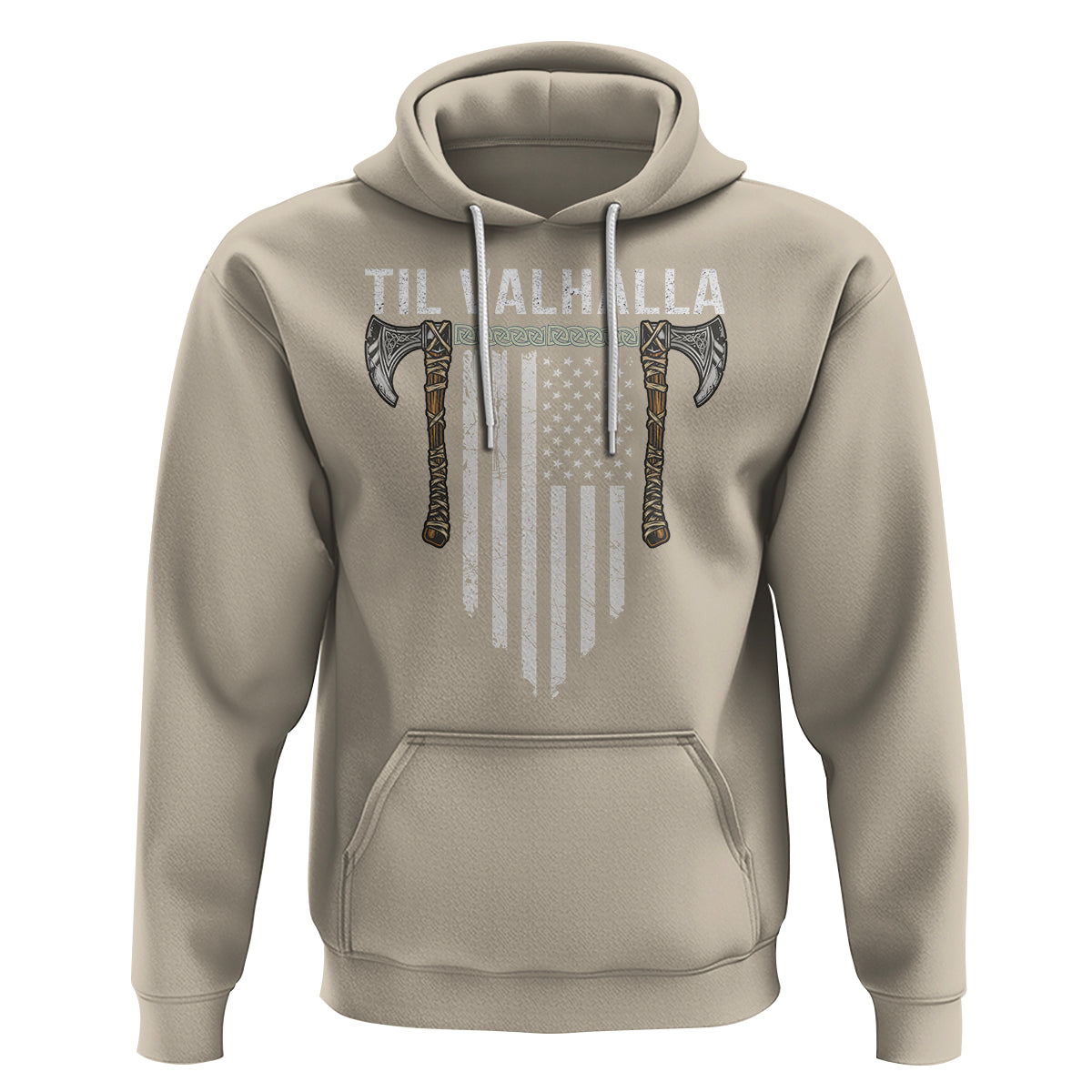 Viking Hoodie Til Valhalla American Axe Flag Norse Mythology - Wonder Print Shop