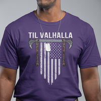 Viking T Shirt Til Valhalla American Axe Flag Norse Mythology - Wonder Print Shop