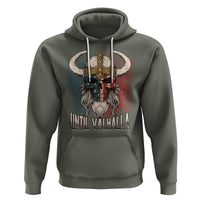 Viking Hoodie Until Valhalla US Flag Vintage Mythology - Wonder Print Shop