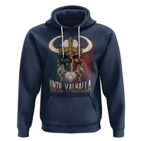 Viking Hoodie Until Valhalla US Flag Vintage Mythology - Wonder Print Shop