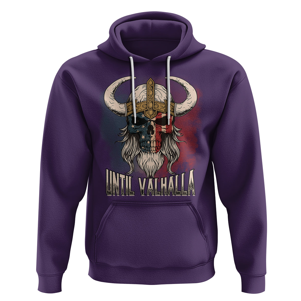 Viking Hoodie Until Valhalla US Flag Vintage Mythology - Wonder Print Shop