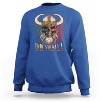 Viking Sweatshirt Until Valhalla US Flag Vintage Mythology - Wonder Print Shop
