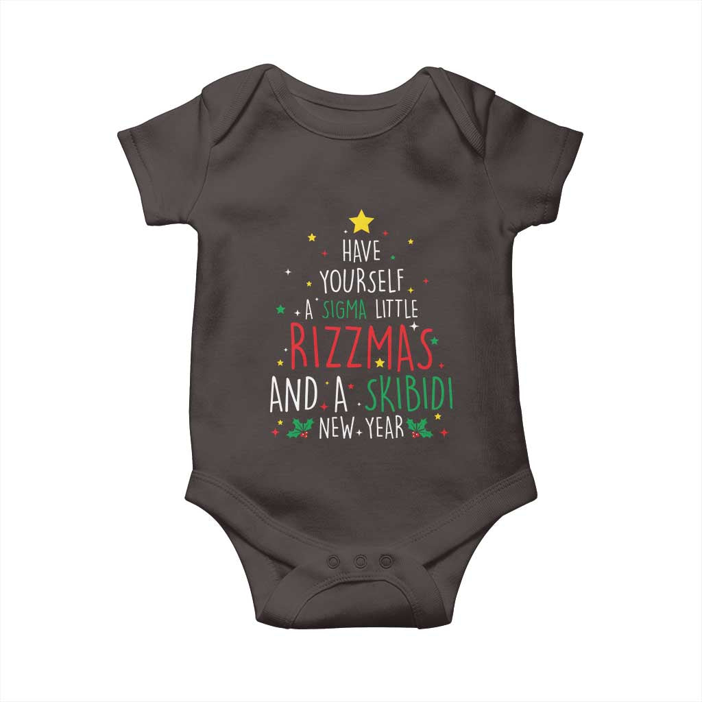 Funny Xmas Baby Onesie Have Yourself A Sigma Little Rizzmas And A Skibidi New Year