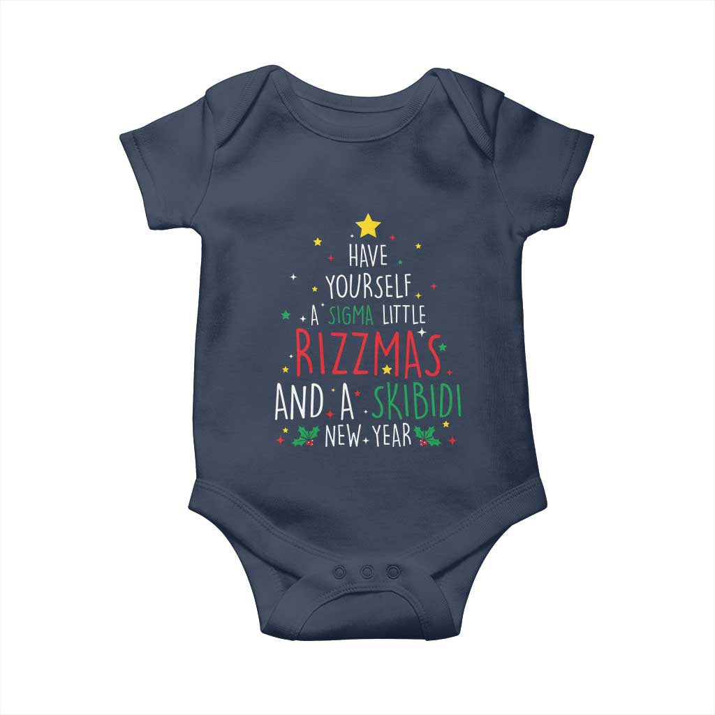 Funny Xmas Baby Onesie Have Yourself A Sigma Little Rizzmas And A Skibidi New Year