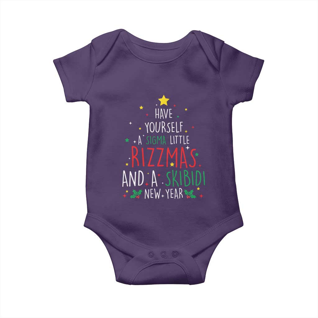 Funny Xmas Baby Onesie Have Yourself A Sigma Little Rizzmas And A Skibidi New Year