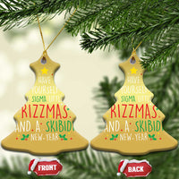 Funny Xmas Christmas Ornament Have Yourself A Sigma Little Rizzmas And A Skibidi New Year - Wonder Print Shop