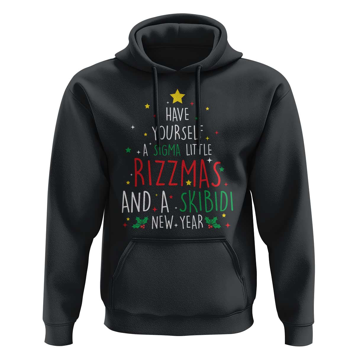Funny Xmas Hoodie Have Yourself A Sigma Little Rizzmas And A Skibidi New Year
