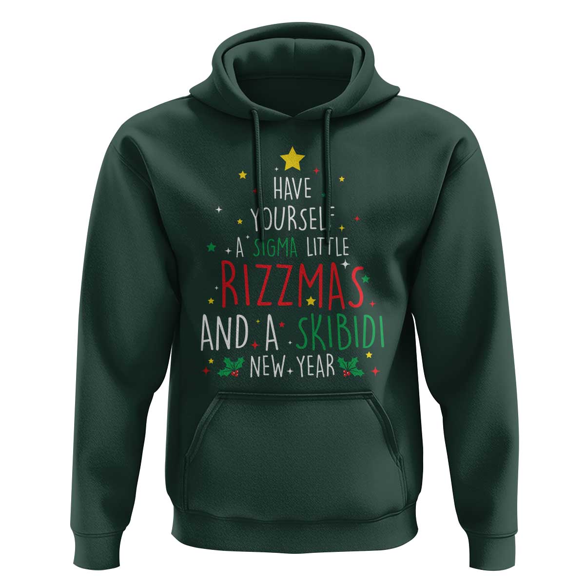 Funny Xmas Hoodie Have Yourself A Sigma Little Rizzmas And A Skibidi New Year
