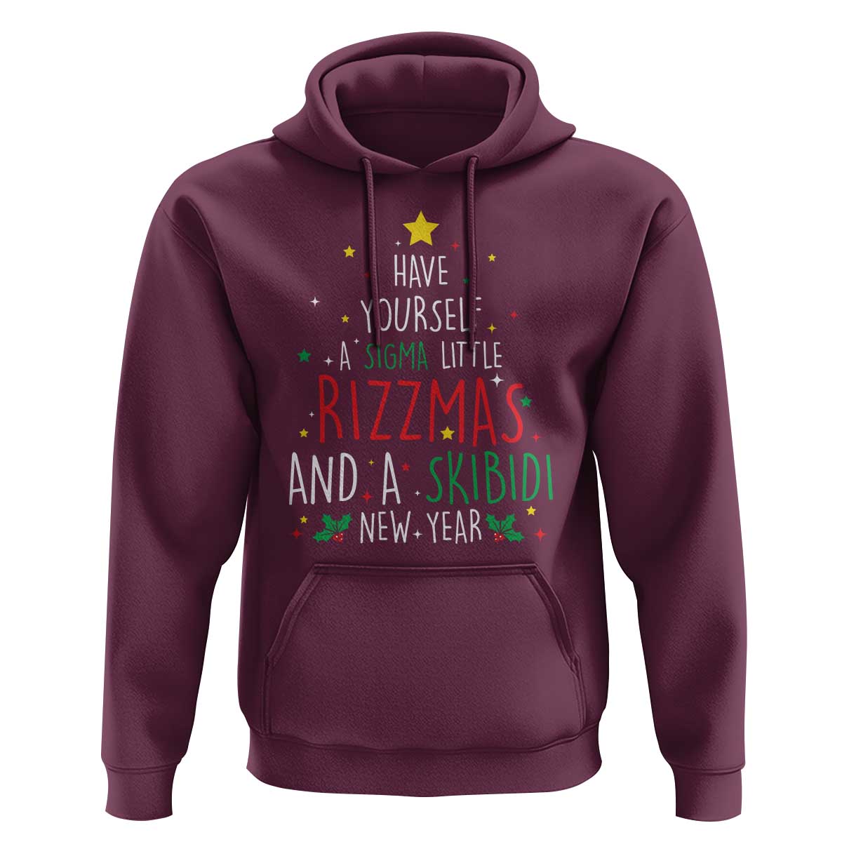 Funny Xmas Hoodie Have Yourself A Sigma Little Rizzmas And A Skibidi New Year