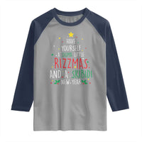 Funny Xmas Raglan Shirt Have Yourself A Sigma Little Rizzmas And A Skibidi New Year