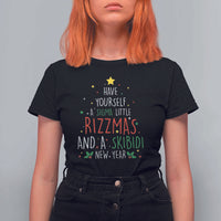 Funny Xmas T Shirt For Women Have Yourself A Sigma Little Rizzmas And A Skibidi New Year - Wonder Print Shop