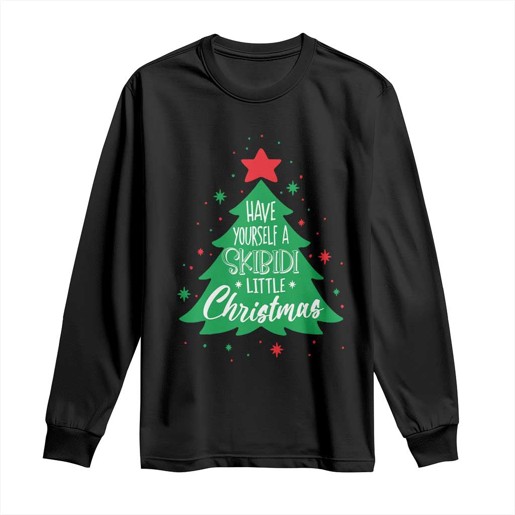Funny Xmas Long Sleeve Shirt Have Yourself A Skibidi Little Rizzmas