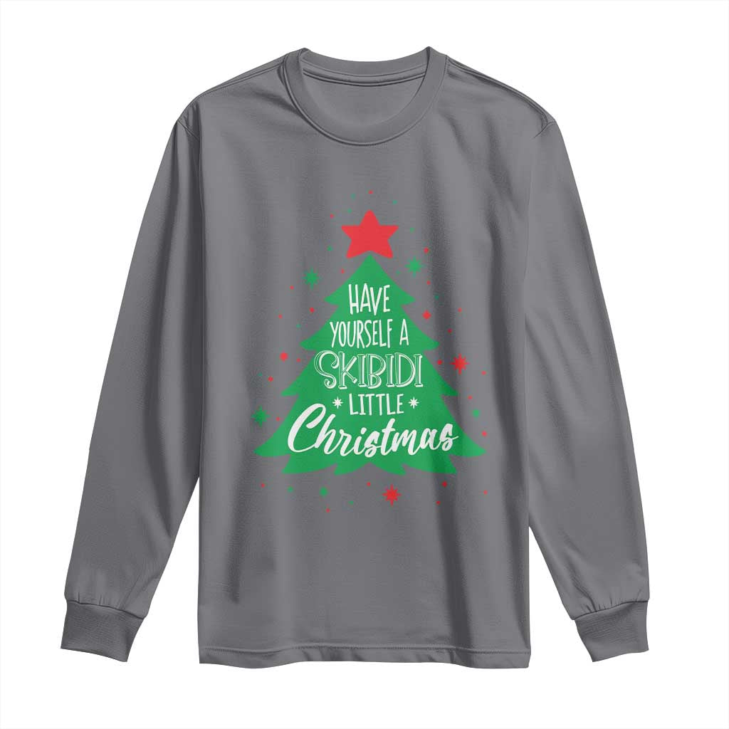 Funny Xmas Long Sleeve Shirt Have Yourself A Skibidi Little Rizzmas