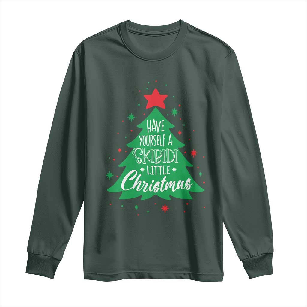 Funny Xmas Long Sleeve Shirt Have Yourself A Skibidi Little Rizzmas