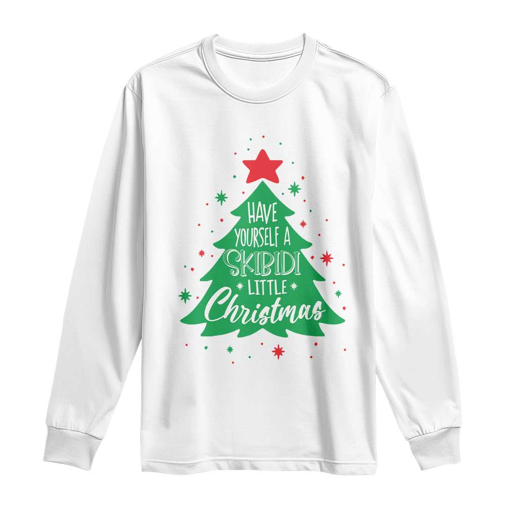 Funny Xmas Long Sleeve Shirt Have Yourself A Skibidi Little Rizzmas