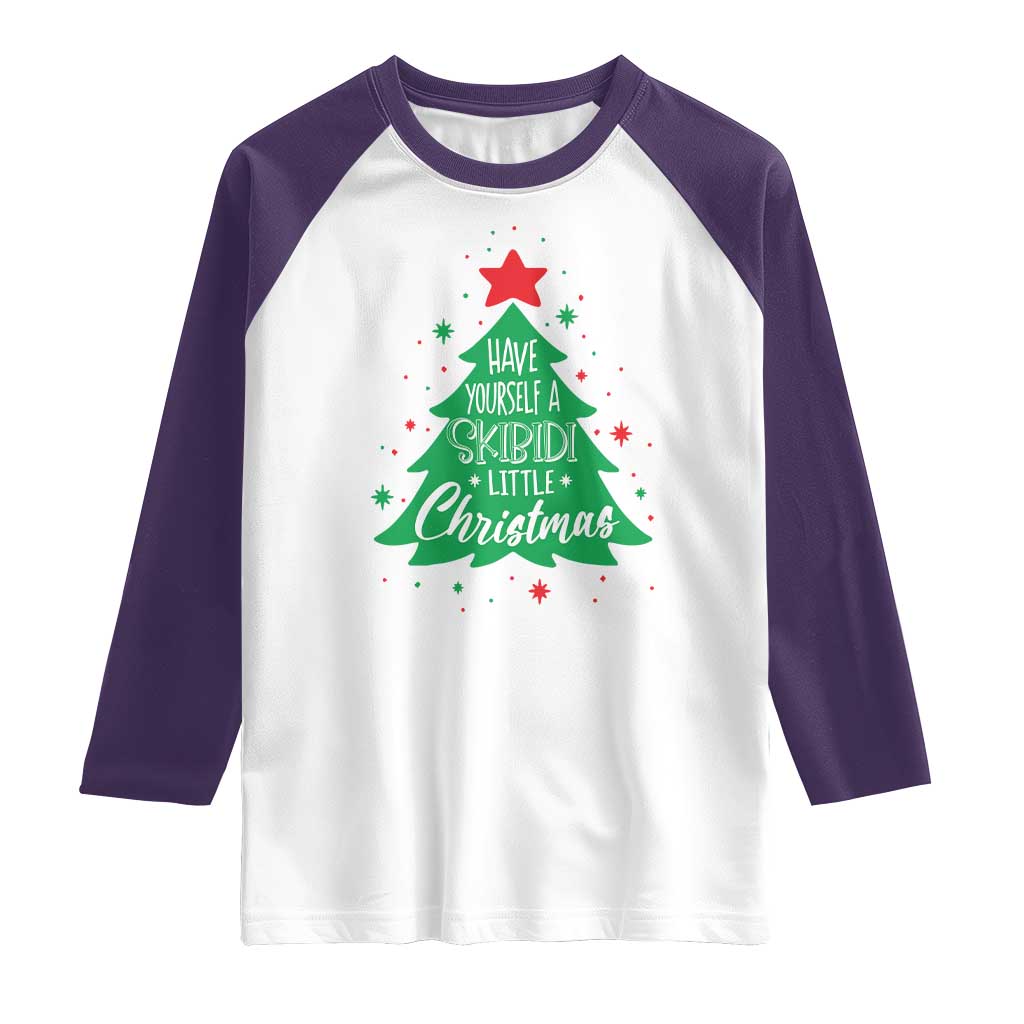 Funny Xmas Raglan Shirt Have Yourself A Skibidi Little Rizzmas