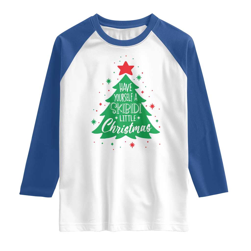 Funny Xmas Raglan Shirt Have Yourself A Skibidi Little Rizzmas